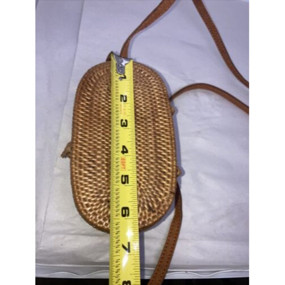 COPY - Two Cranes New Oval Vintage Straw Cross Body  Purse Handbag NWOT - Picture 3 of 12